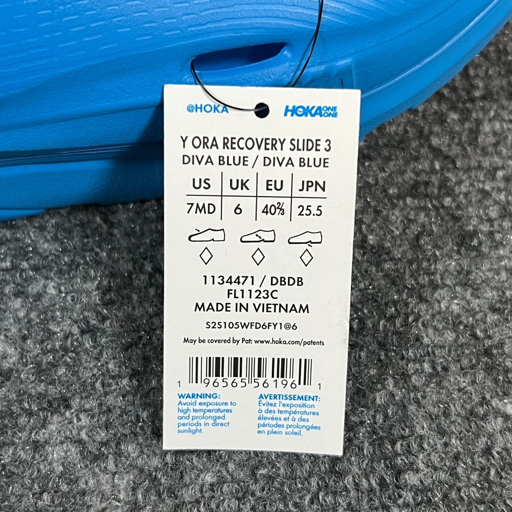 Hoka Unisex-Child Ora Recovery Slide 3 Diva Blue Sandal Size US 7 UK 6 NWT - Picture 9 of 9